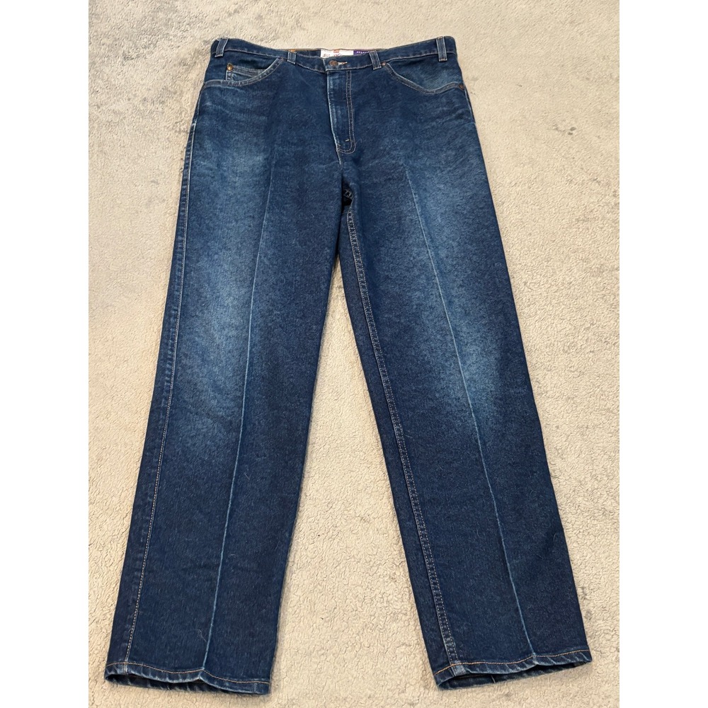 Levis Strauss Signature 540 Relaxed Fit Jeans Mens 36x32 Dark Wash Wrinkle Free